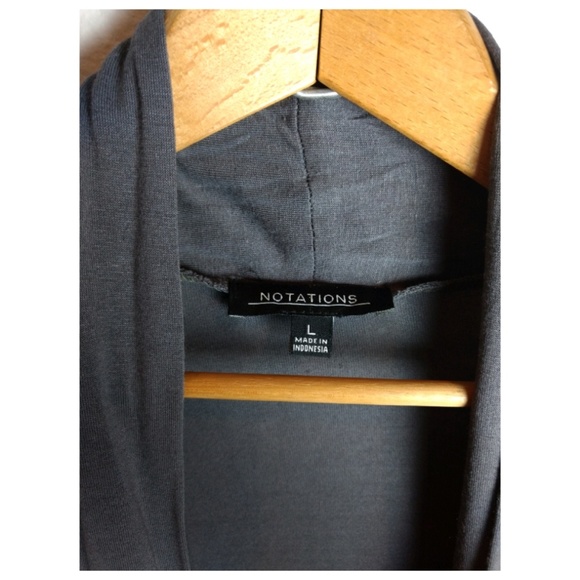 Gray Open Front  Cardigan - Picture 2 of 5